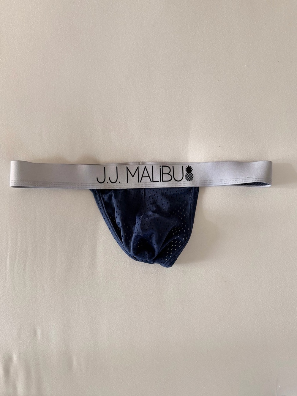 Navy JJ Malibu mesh thong - Picture 3 of 4